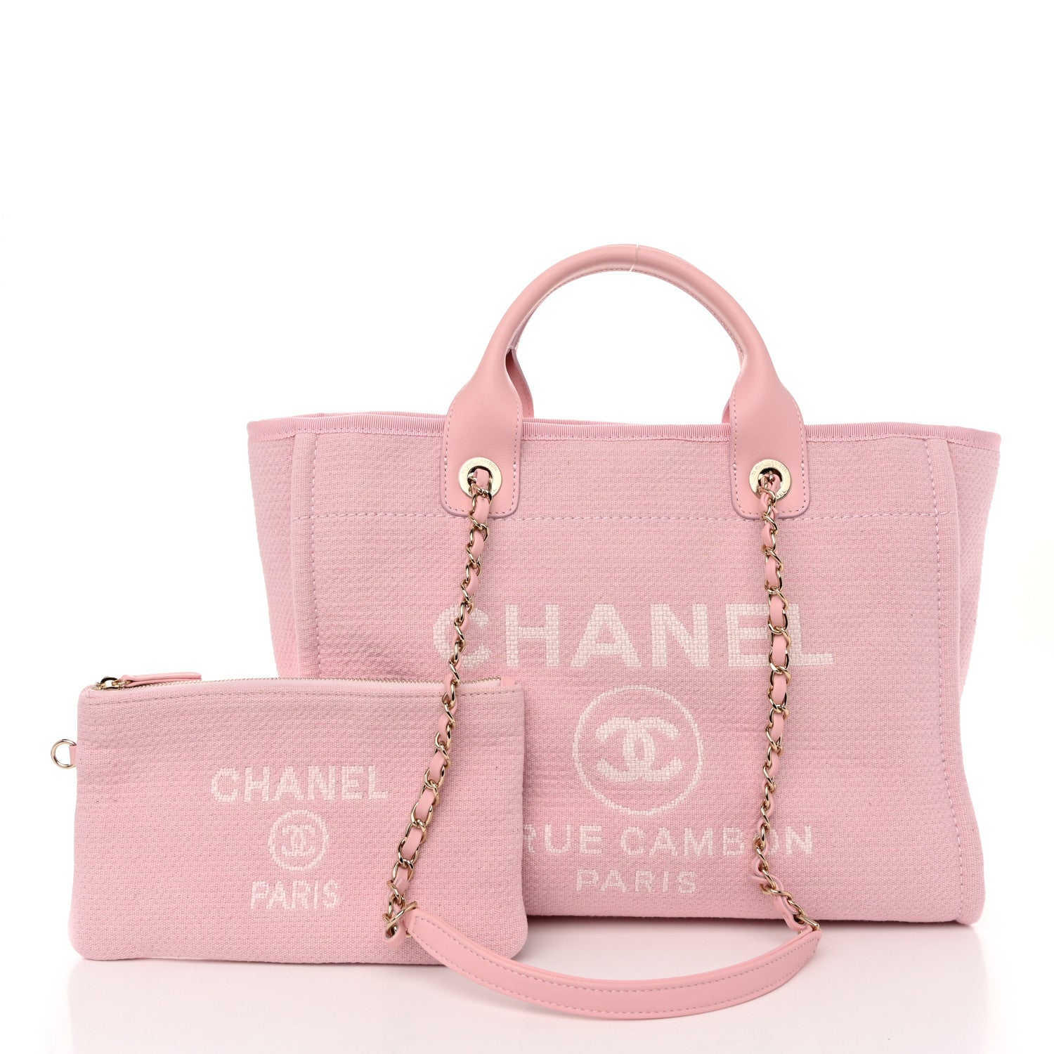 Chanel Mixed Fibers Small Deauville Tote Pink 3 of 11