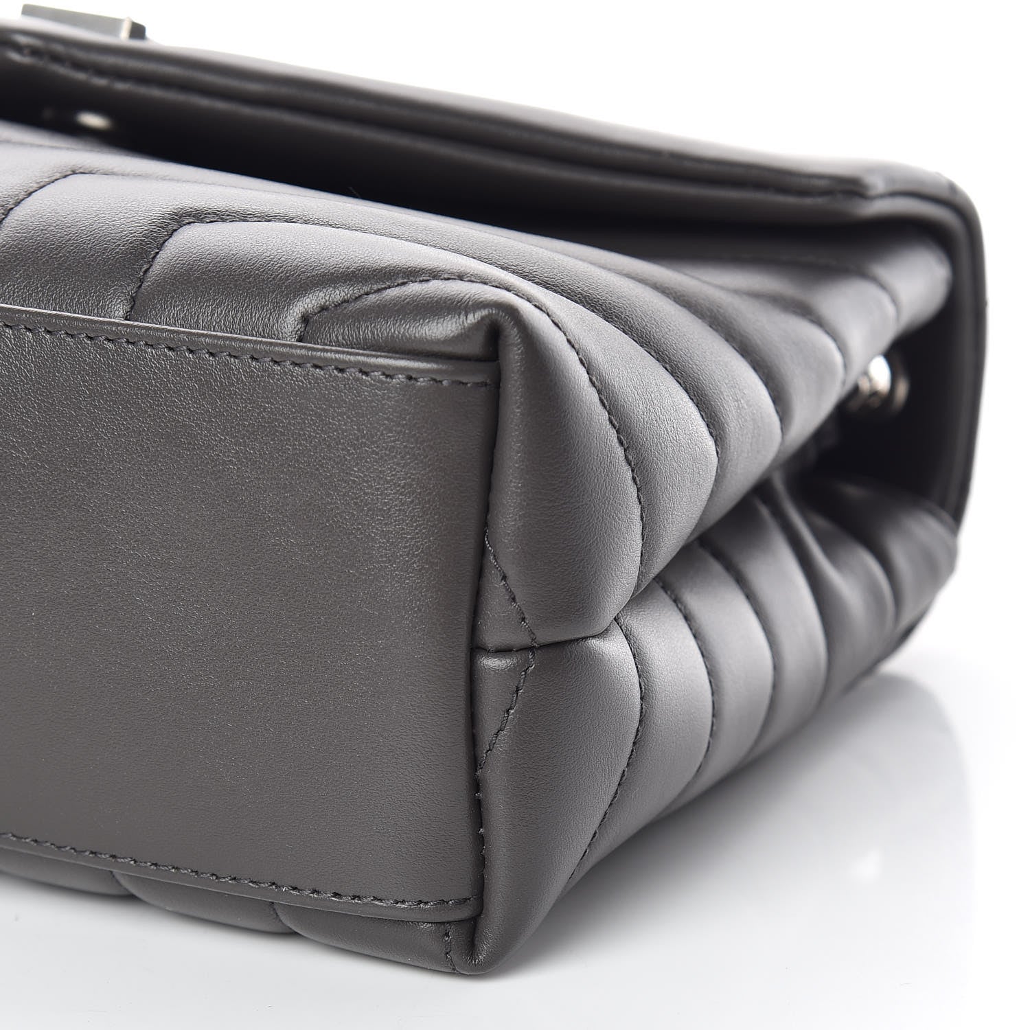 Saint Laurent Calfskin Y Quilted Monogram Small Loulou Chain Satchel Asphalt 11 of 11