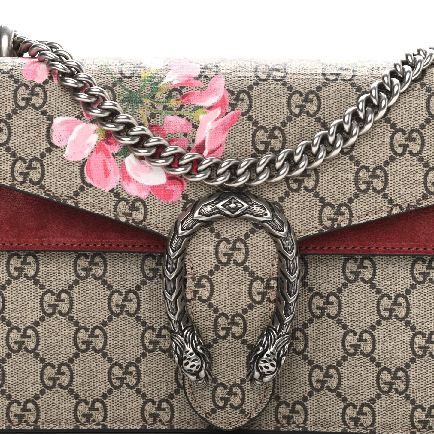 GG Supreme Monogram Blooms Small Dionysus Shoulder Bag Beige Multicolor Dry Rose
