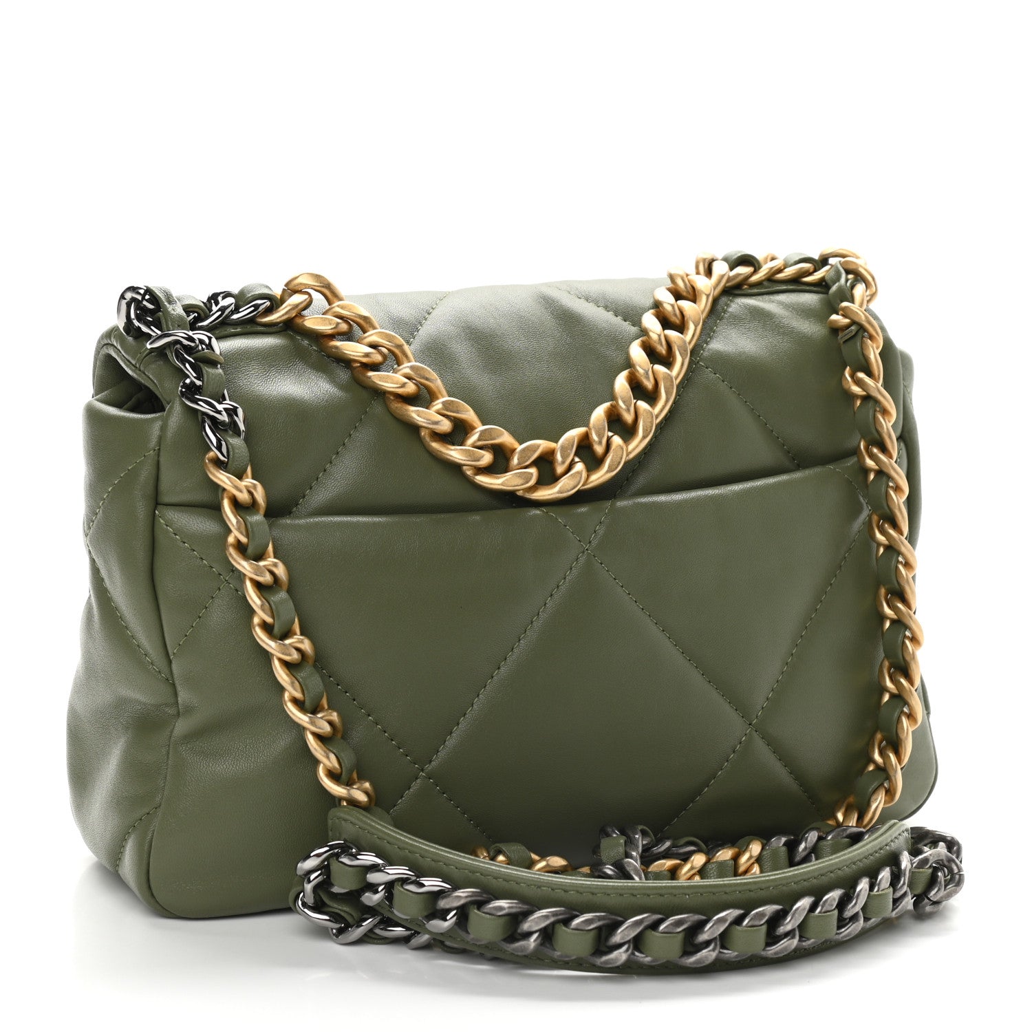 Chanel Lambskin Quilted Medium Chanel 19 Flap Green 2 of 8