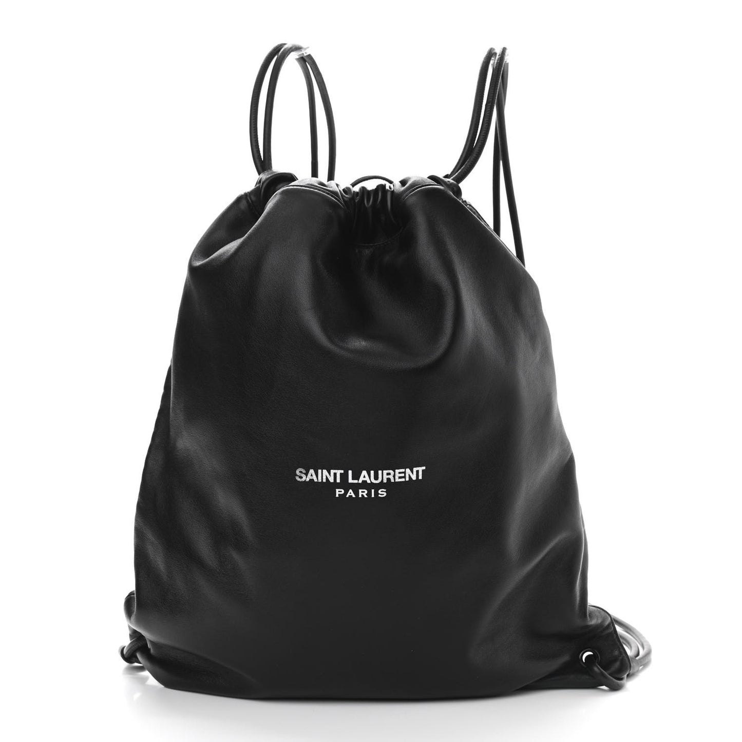 Lambskin Teddy Drawstring Bag Black