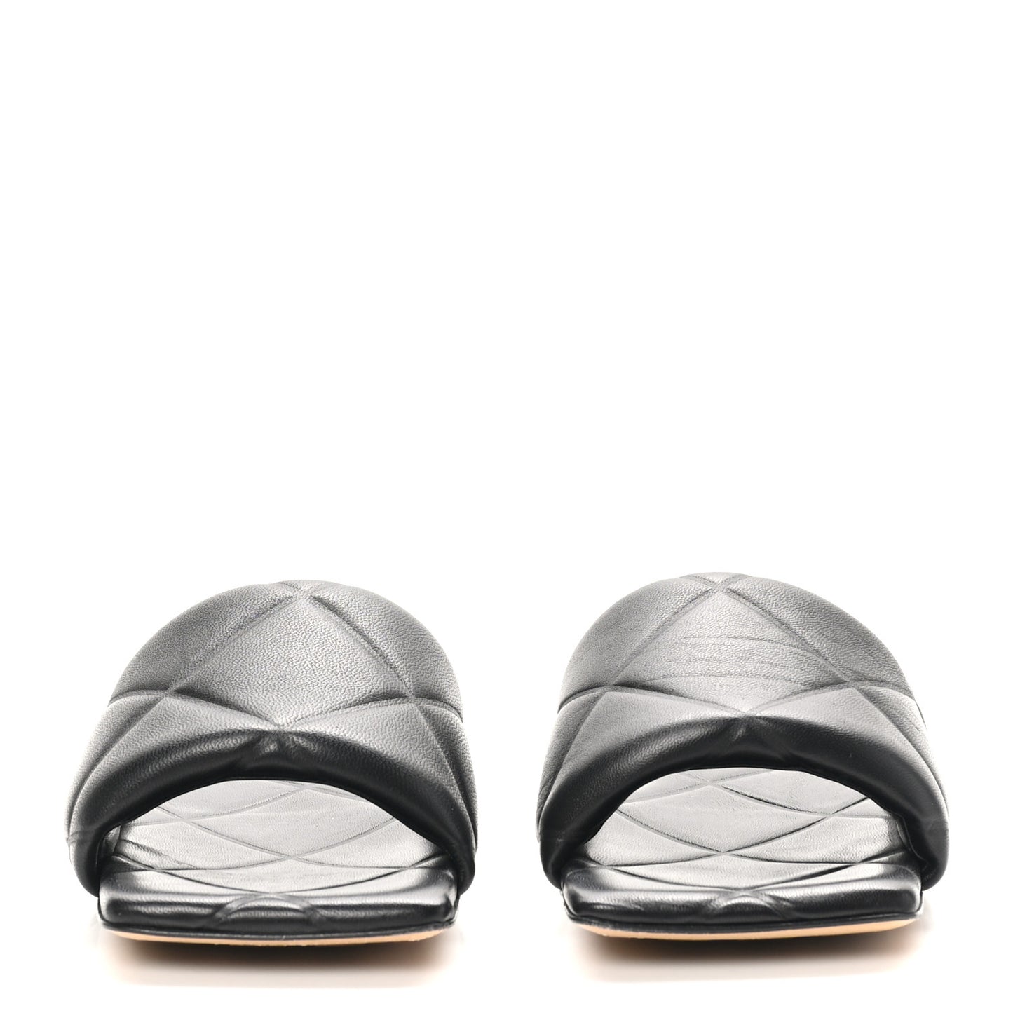 Nappa Quilted Rubber Lido Flat Sandals 37 Black
