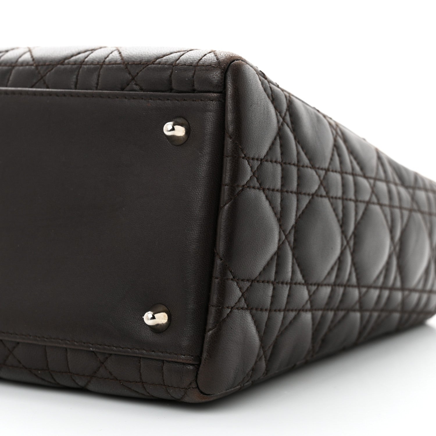 Christian Dior Lambskin Cannage Medium Lady Dior Dark Brown 9 of 12