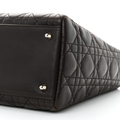 Christian Dior Lambskin Cannage Medium Lady Dior Dark Brown 9 of 12