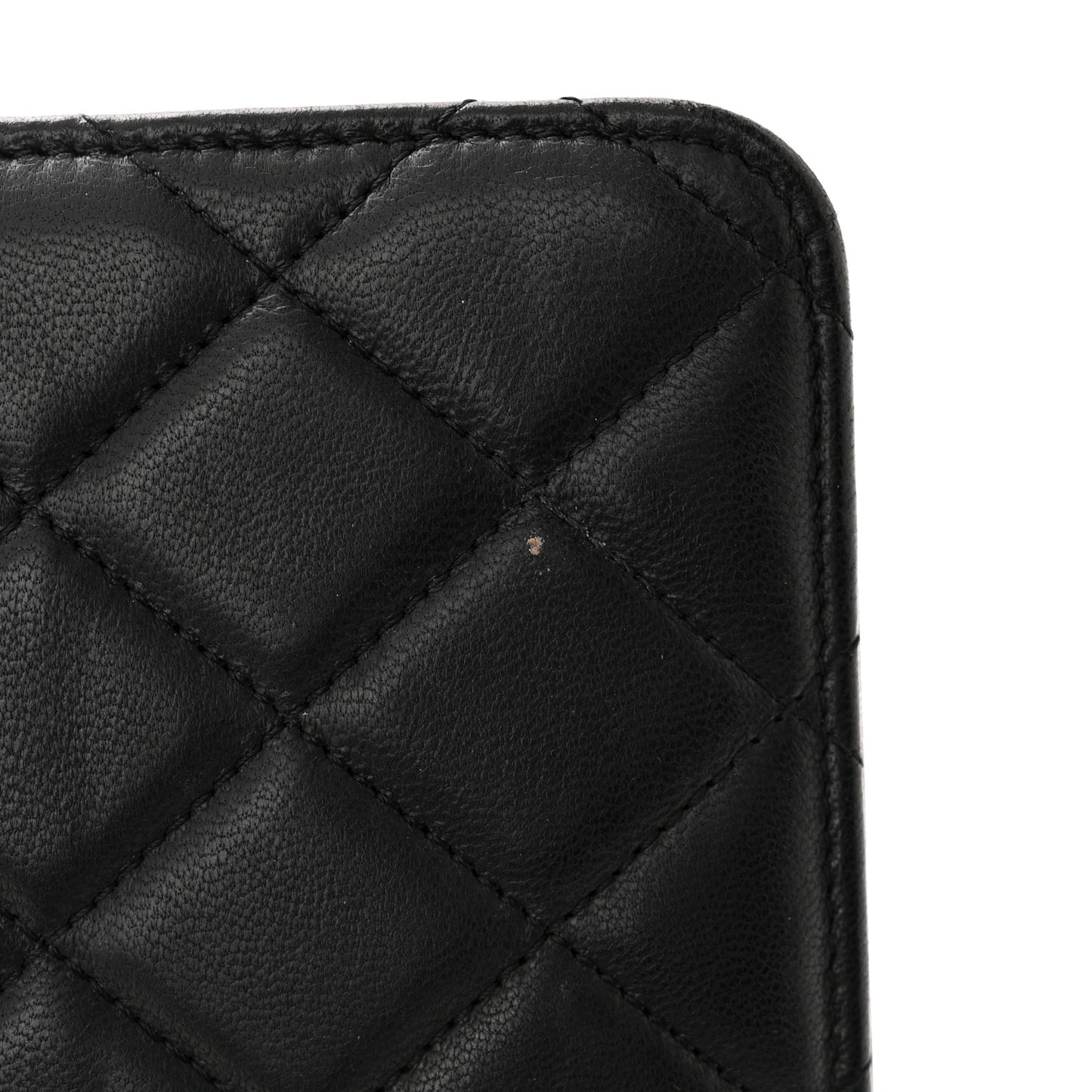 Lambskin Quilted Wallet On Chain WOC Black