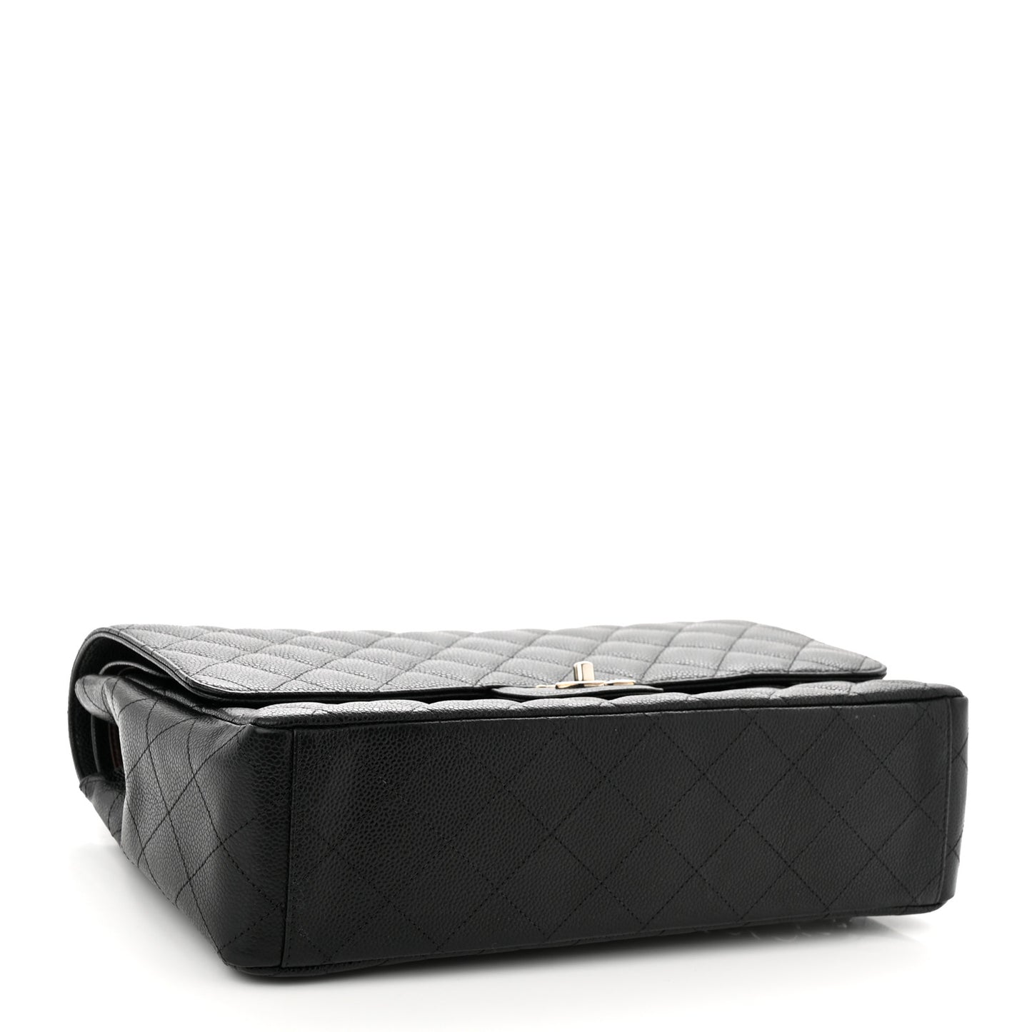 Caviar Quilted Maxi Double Flap Black
