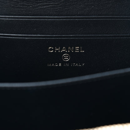 Chanel Caviar Quilted CC Filigree Vanity Clutch With Chain Beige Black 5 of 6