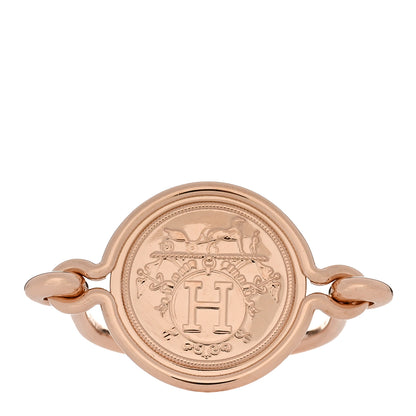 Hermes 18K Rose Gold Ex-Libris Ring 52 6 1 of 5
