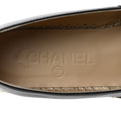 Chanel Lambskin CC Espadrilles 38 Black 8 of 9