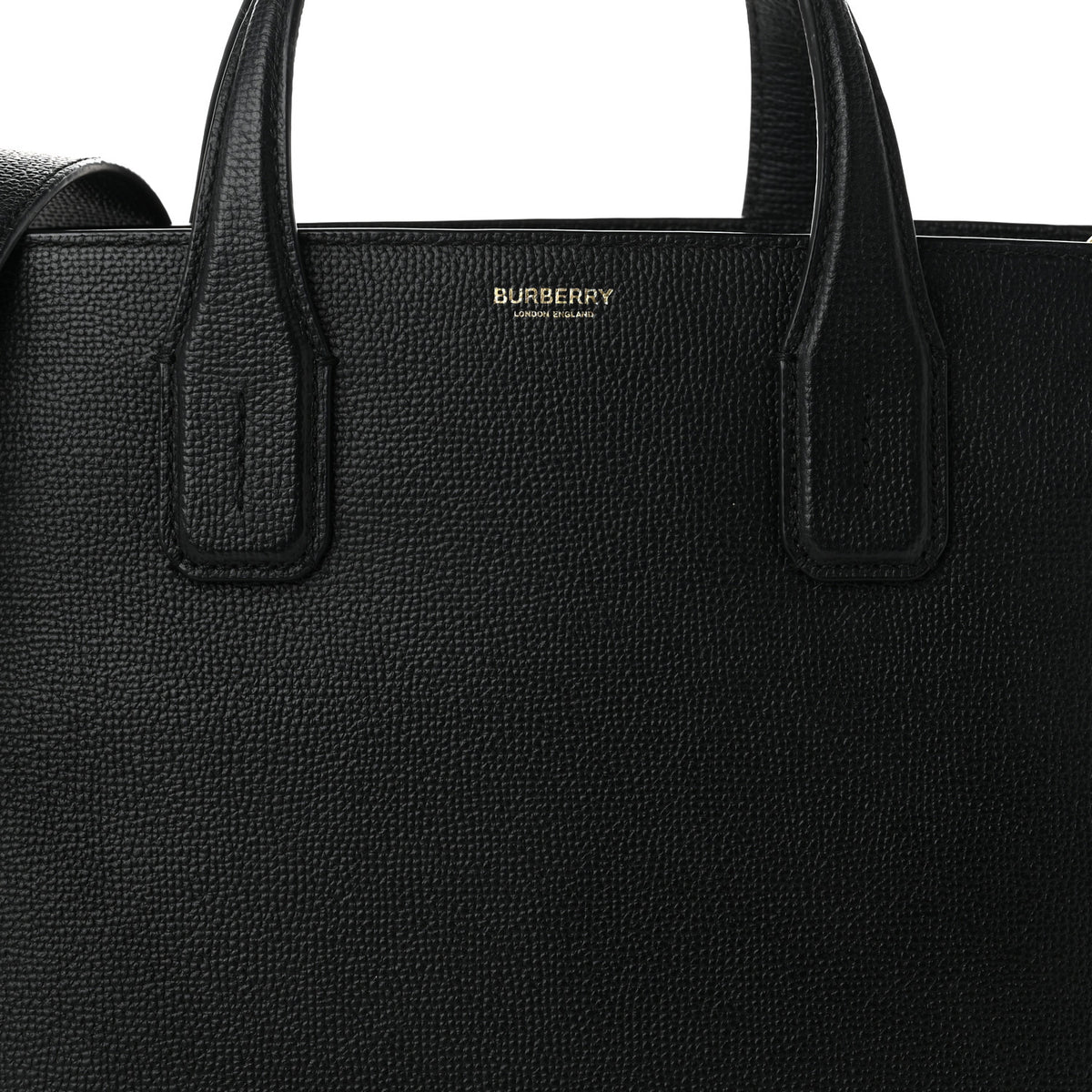 Grainy Calfskin House Check Medium Banner Tote Black