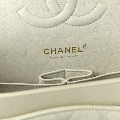 Chanel Caviar Quilted Medium Double Flap Dark White 8 of 11