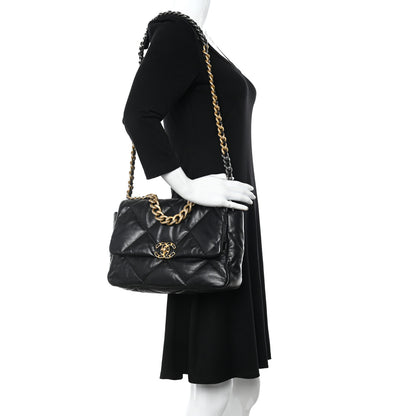 Chanel Goatskin Quilted Large Chanel 19 Flap Black 2 of 12