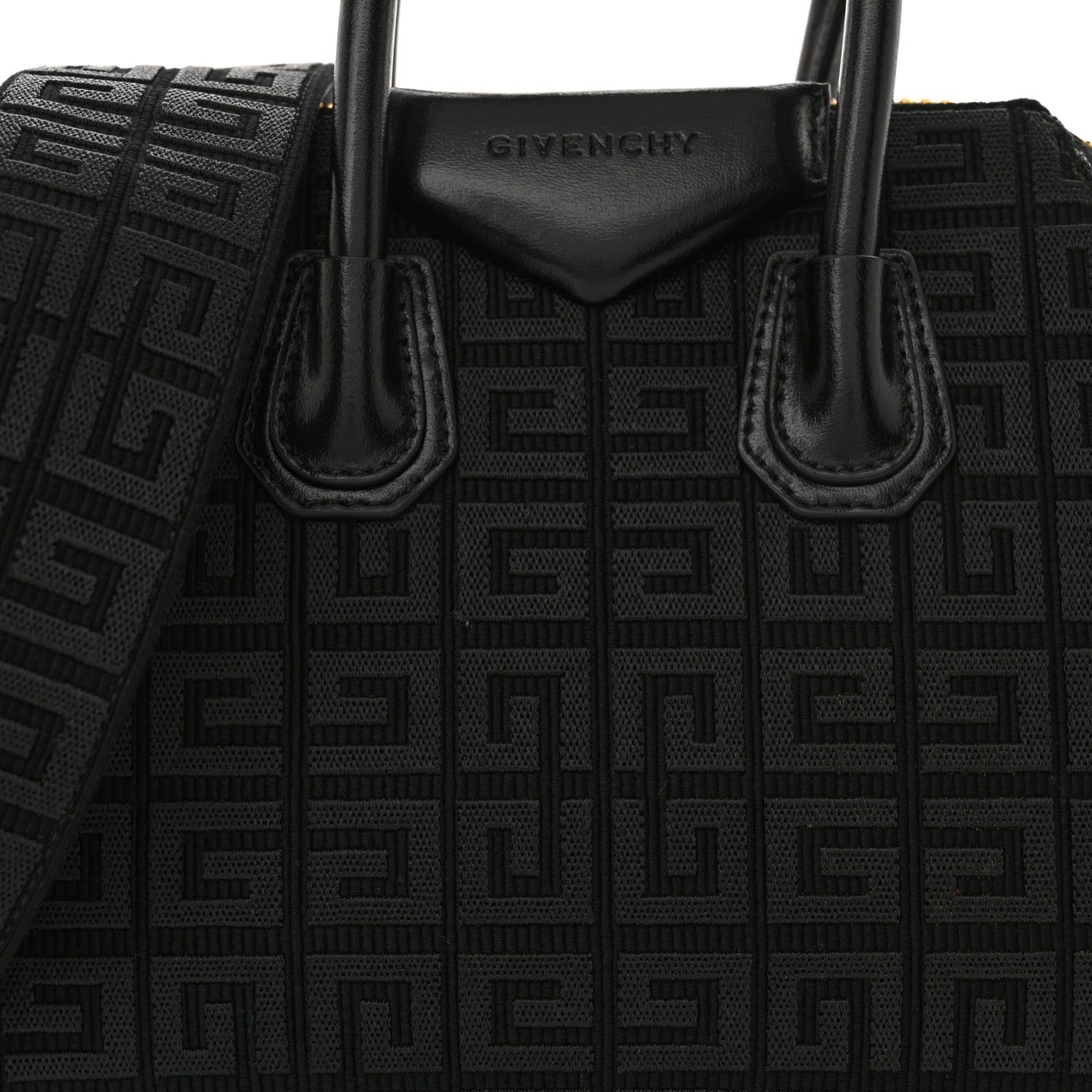 Givenchy Calfskin Jacquard Fabric 4G Mini Antigona Black 8 of 12