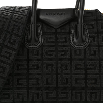 Givenchy Calfskin Jacquard Fabric 4G Mini Antigona Black 8 of 12