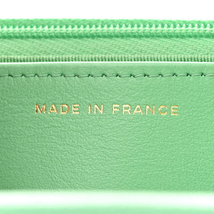 Chanel Caviar Quilted Wallet on Chain WOC Light Green 7 of 11