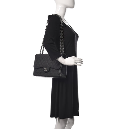 Chanel Caviar Quilted Jumbo Double Flap Black 2 of 14