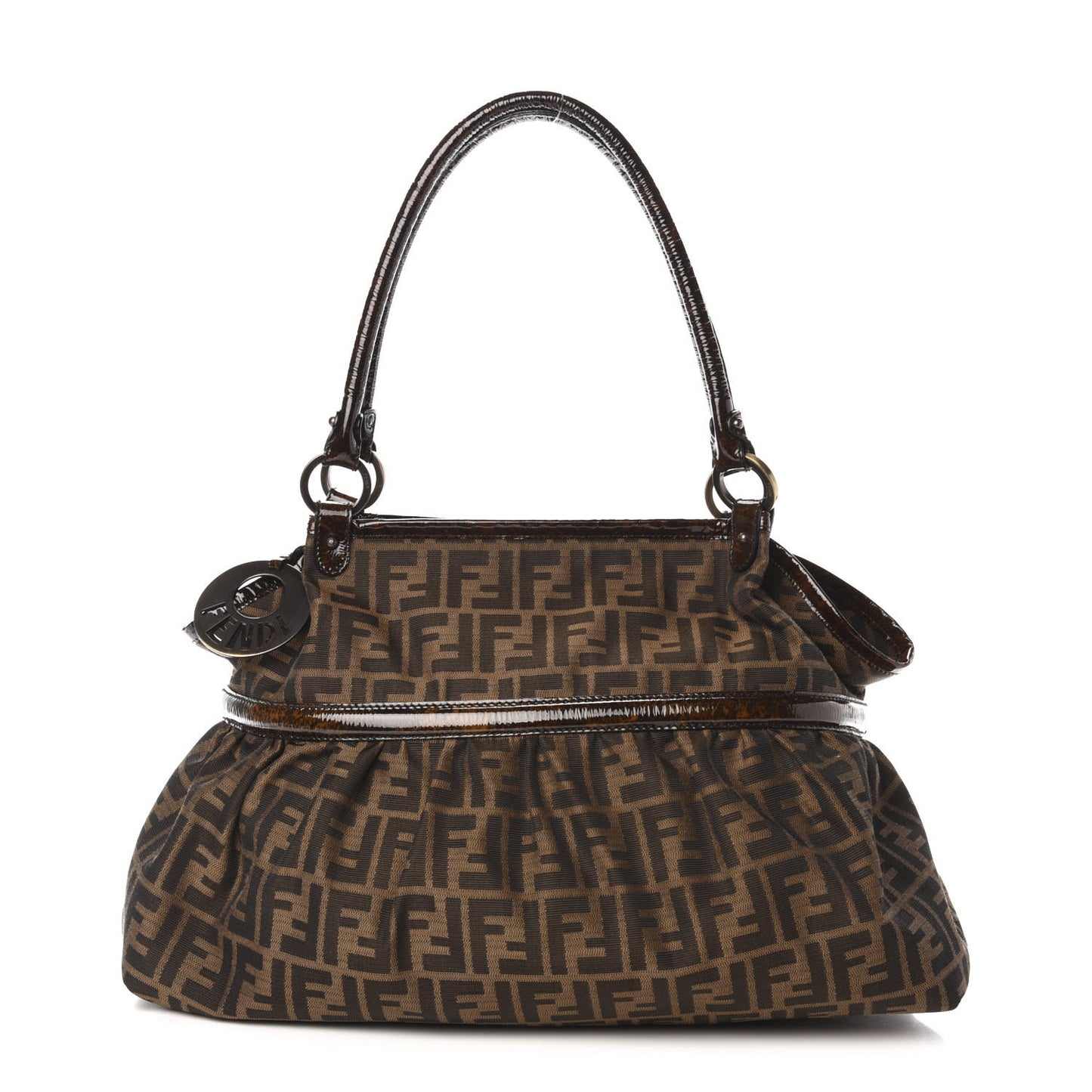 Zucca Patent Large Chef Shopper Tote Tobacco