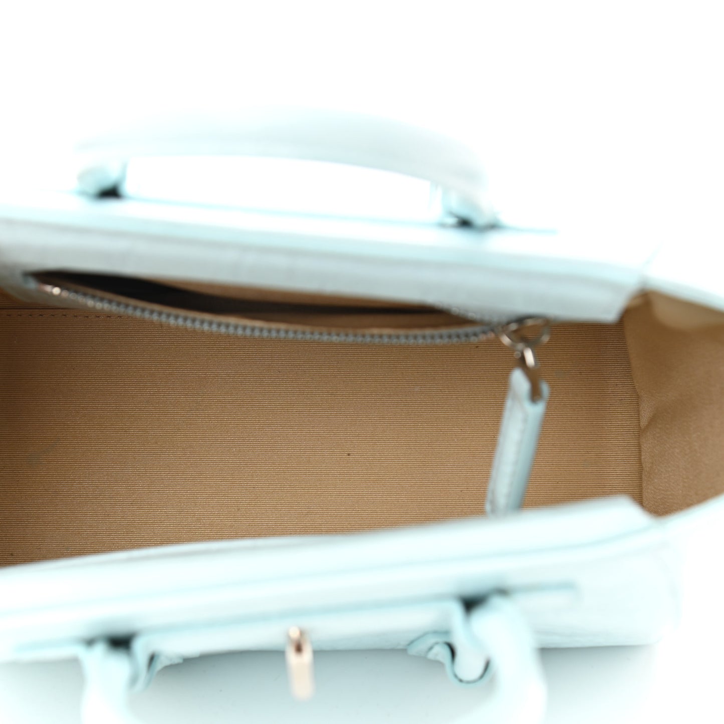 Calfskin Crocodile Embossed Mini Antigona Lock Sky Blue