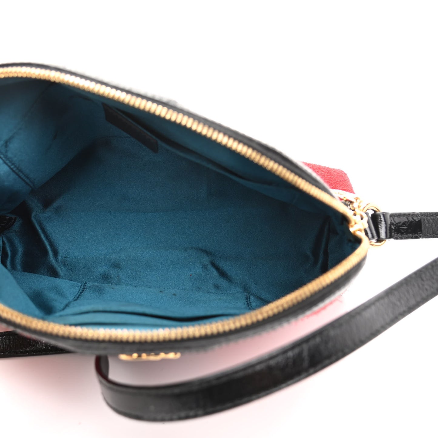 Suede Patent Web GG Small Ophidia Dome Shoulder Bag Hibiscus Red