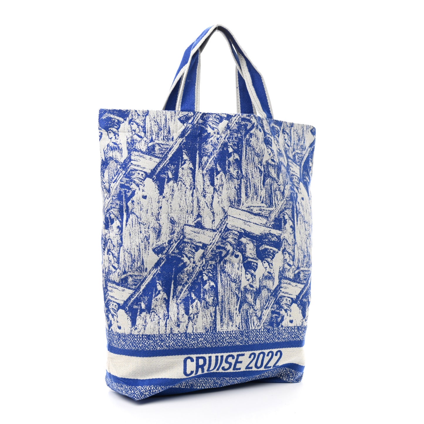 Canvas Print Cruise Tote Ivory Blue
