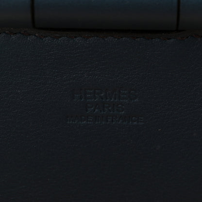 Hermes Swift Wicker Picnic Fishing Bag Bleu de Prusse 6 of 9