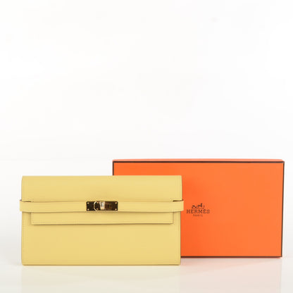 Hermes Epsom Kelly Longue Wallet Soufre 10 of 14