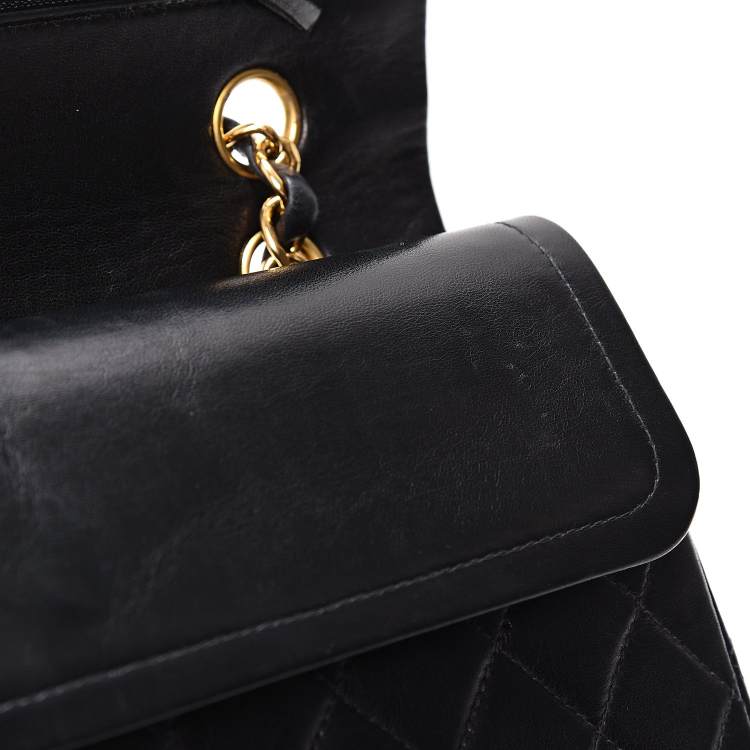 Chanel Lambskin Quilted Medium Double Flap Black 12 of 13