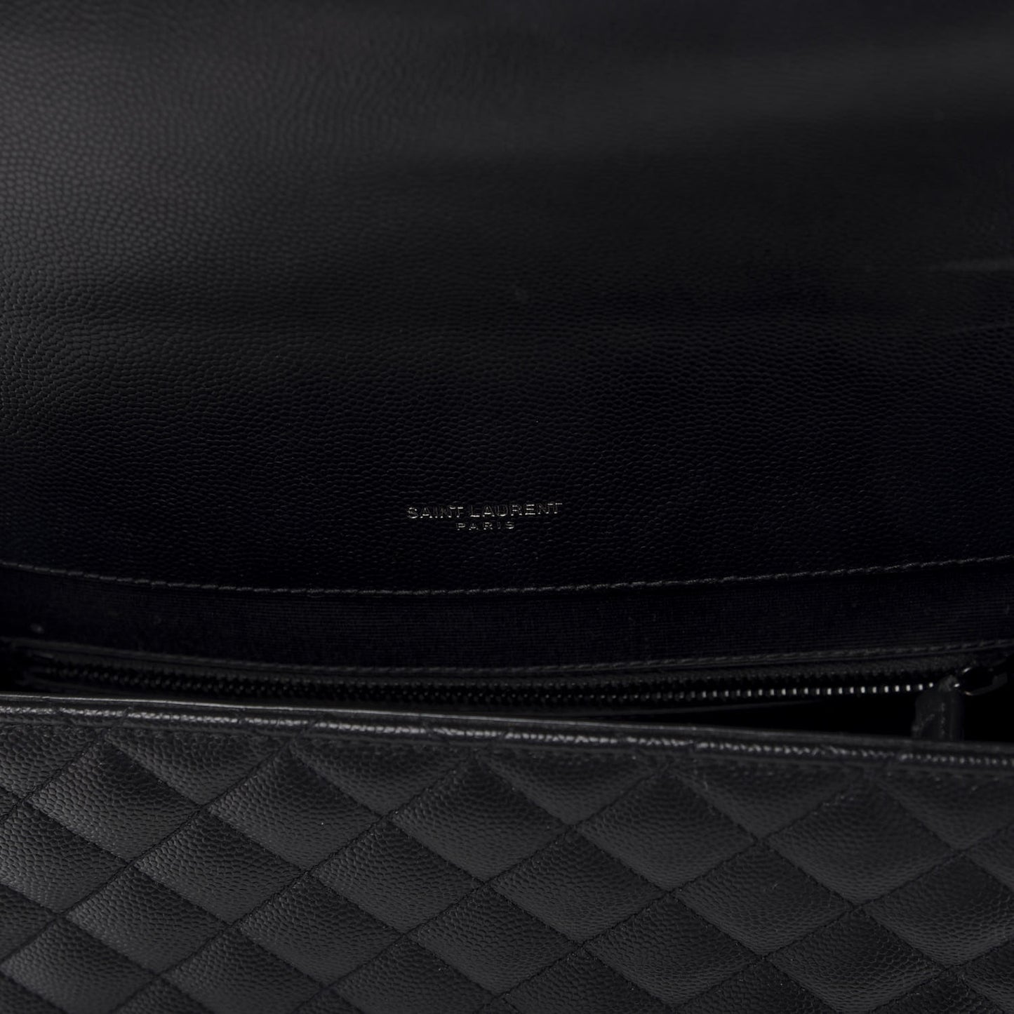 Grain De Poudre Textured Mixed Matelasse Large Triquilt Monogram Monochrome Satchel Black