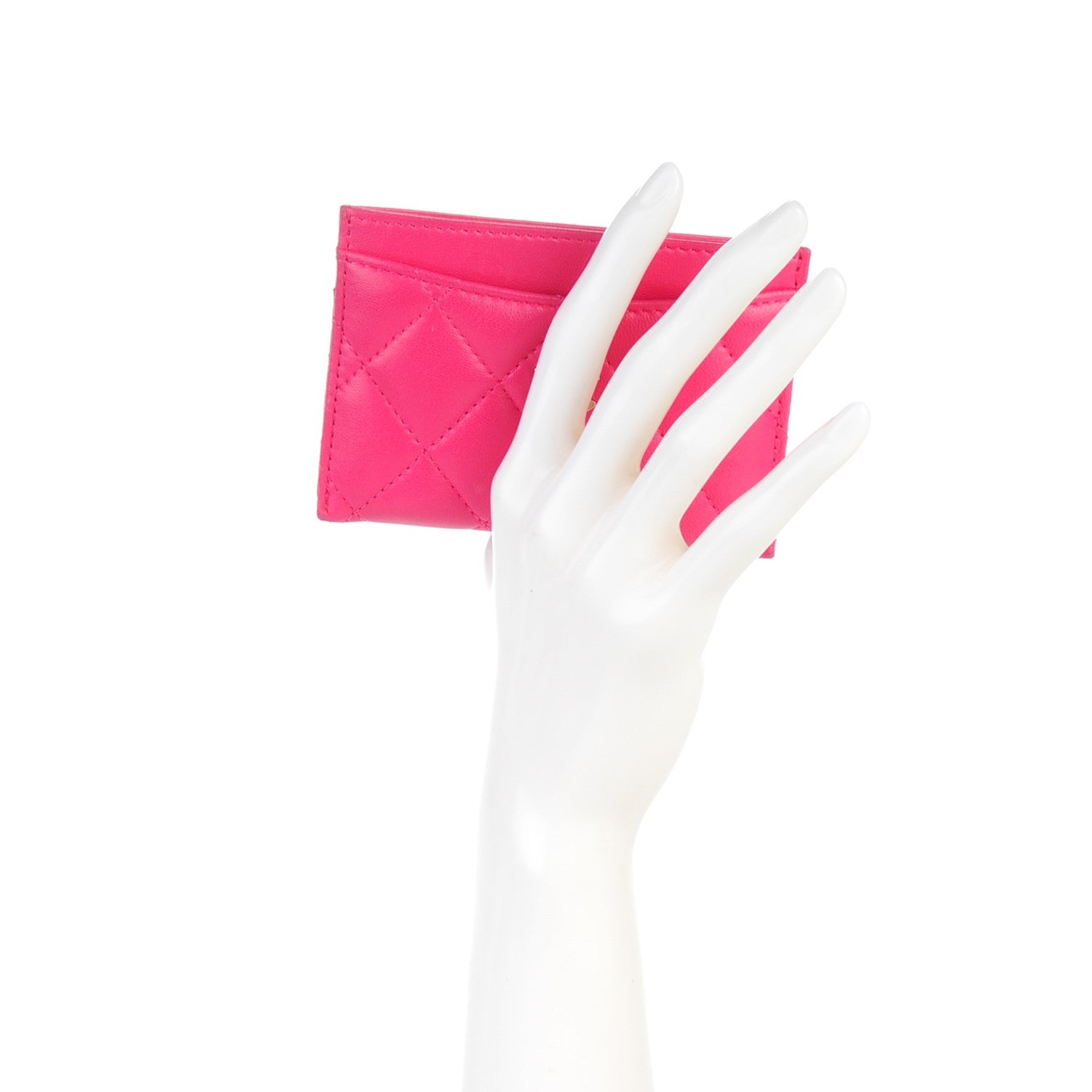 Chanel Lambskin Quilted Card Holder Fuchsia 2 of 8