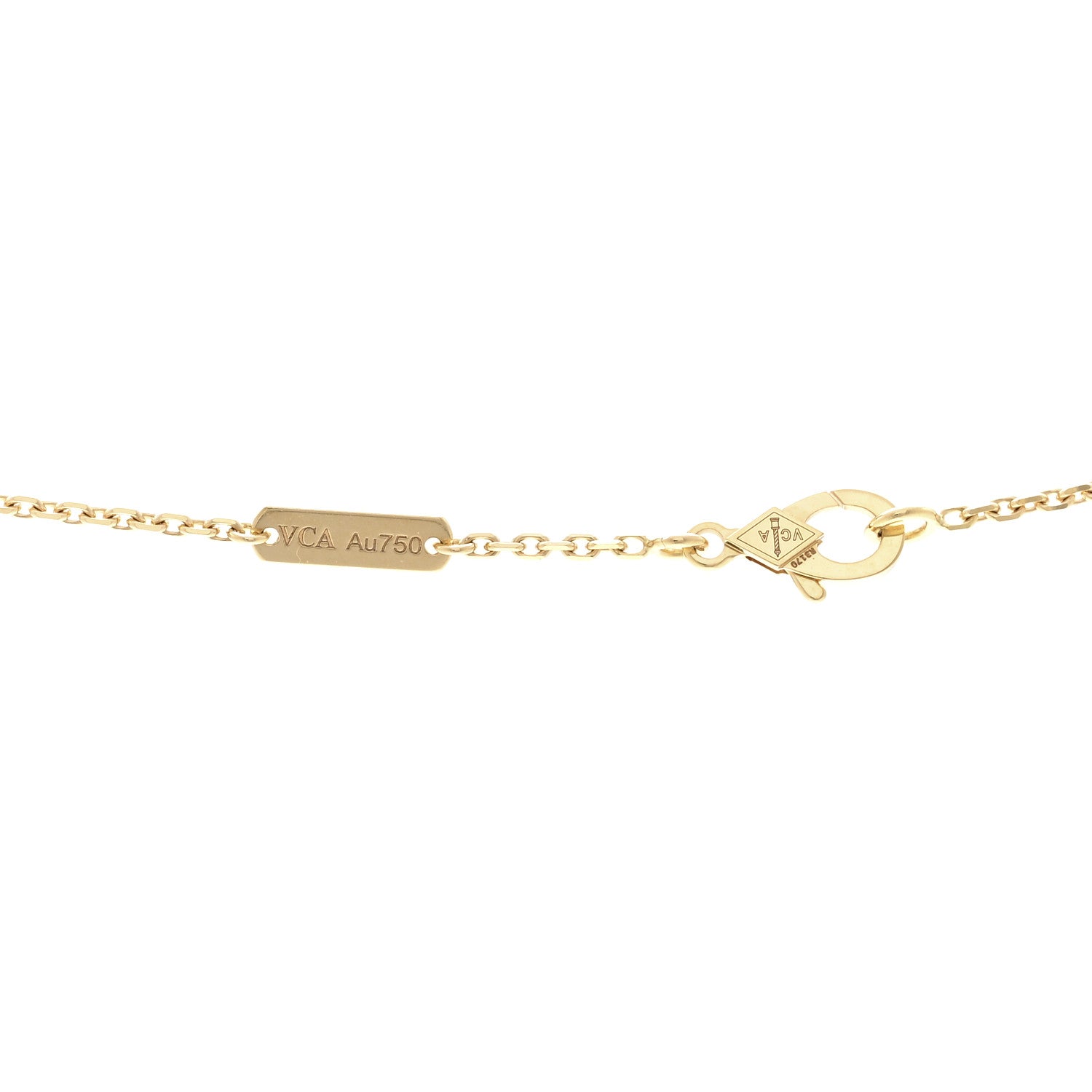 Van Cleef & Arpels 18K Yellow Gold Black Onyx Vintage Alhambra Pendant Necklace 4 of 6