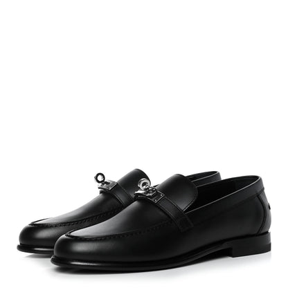 Hermes Calfskin Womens Destin Loafers 36 Black 3 of 10