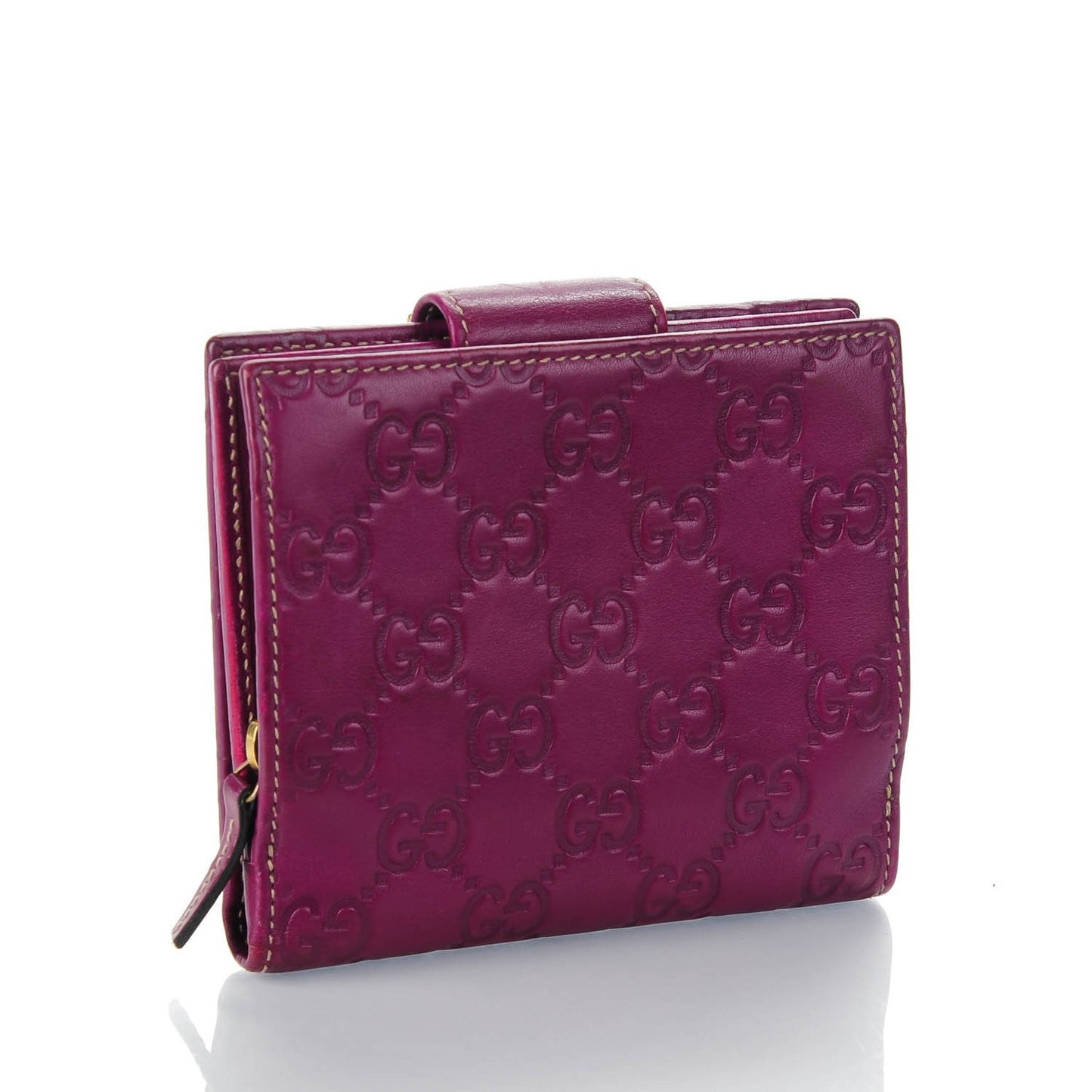 Guccissima D Ring Compact Wallet Purple