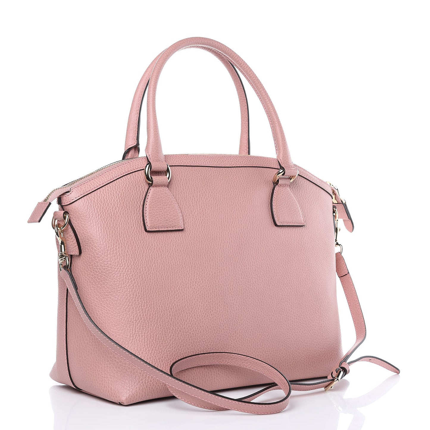 Dollar Calfskin GG Charm Dome Satchel Soft Pink