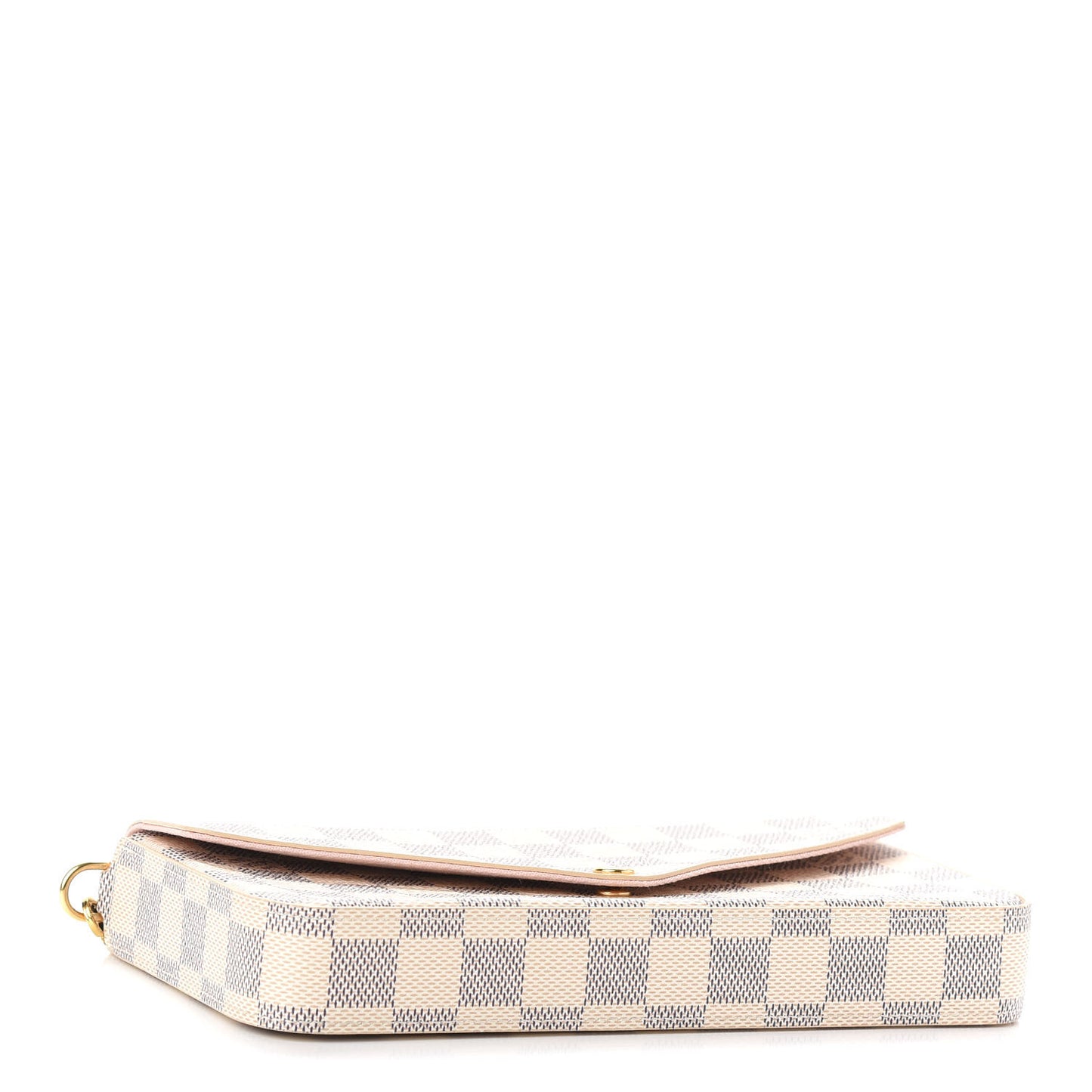 Damier Azur Pochette Felicie Chain Wallet Rose Ballerine
