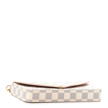 Louis Vuitton Damier Azur Pochette Felicie Chain Wallet Rose Ballerine 4 of 9
