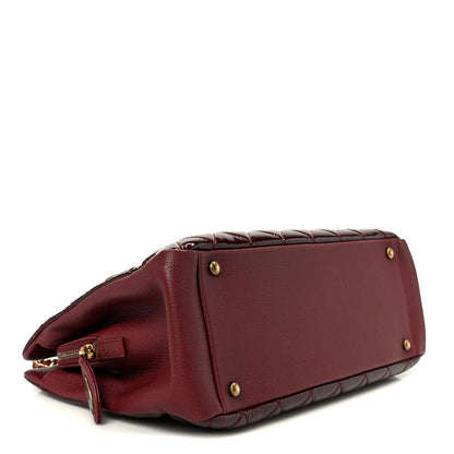 Chanel Patent Goatskin Quilted Small CC Eyelet Tote Burgundy 4 of 12