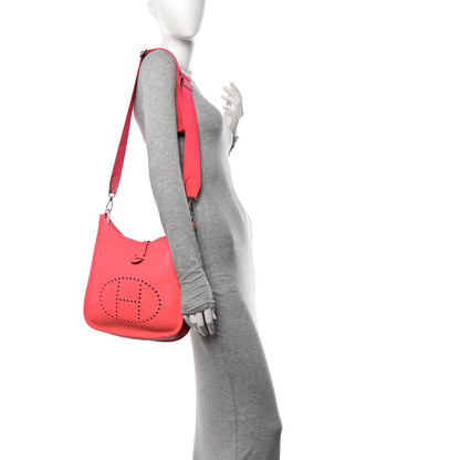 Hermes Taurillon Clemence Evelyne III PM Rose Extreme 2 of 13