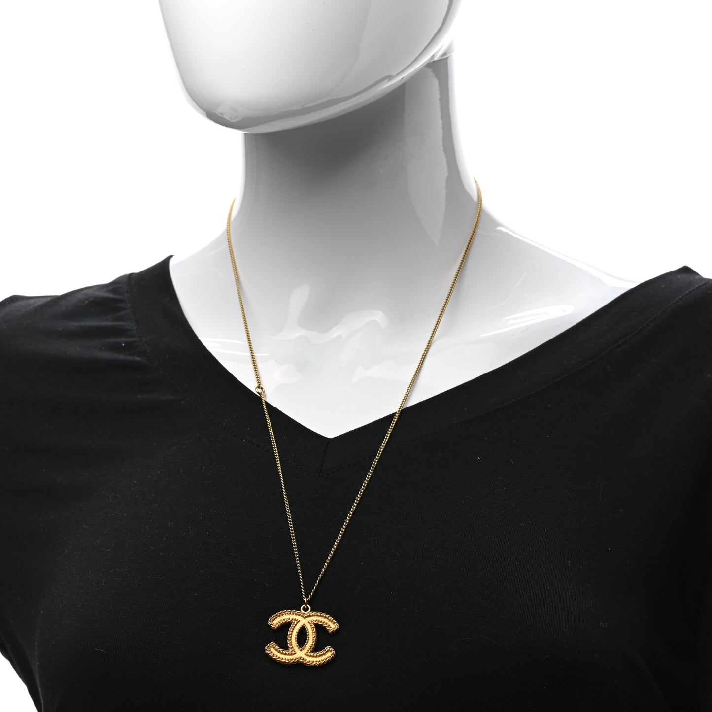 Metal CC Necklace Matte Gold