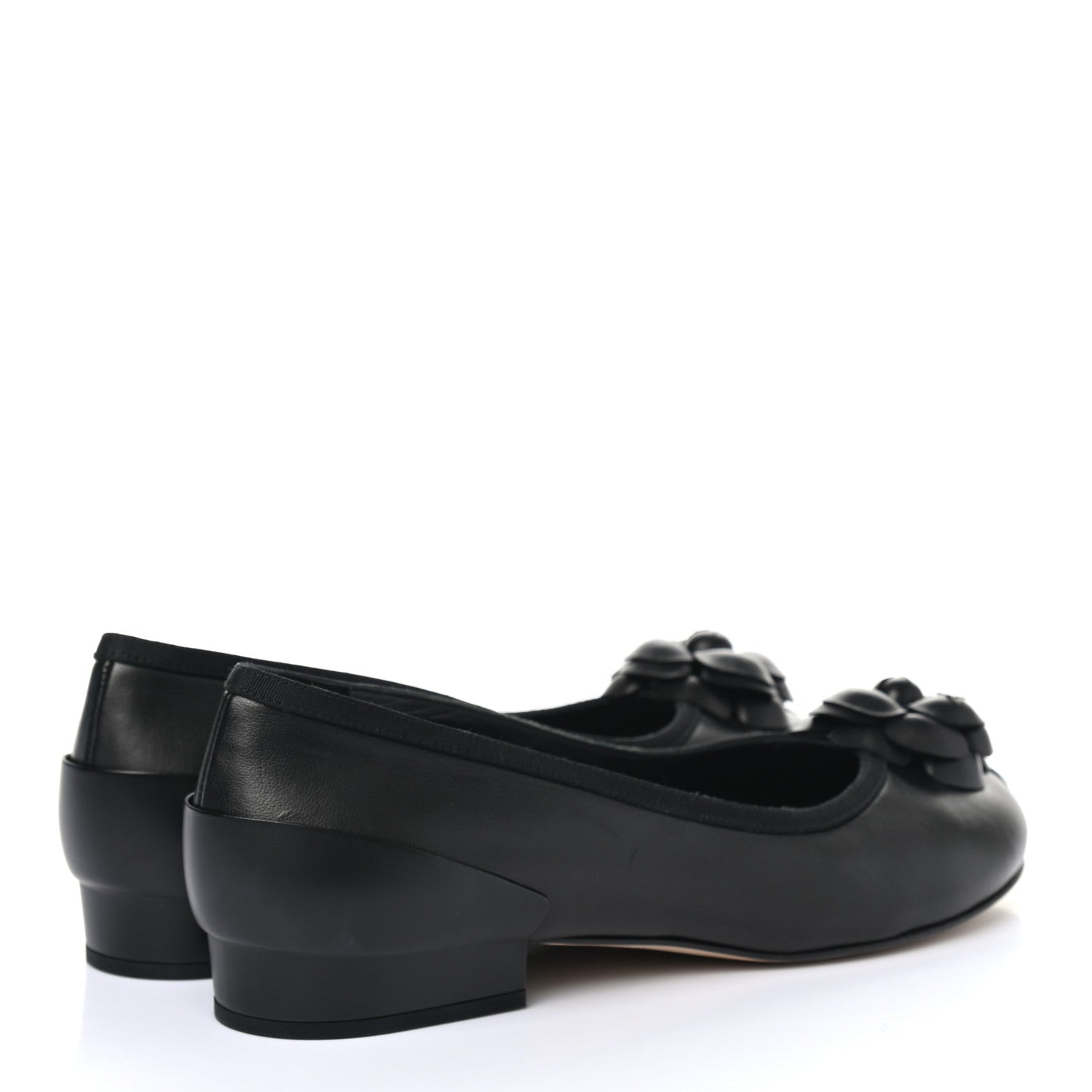 Chanel Lambskin Camellia Ballerina Flats 37 Black 4 of 10