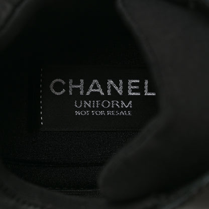 Chanel Fabric Calfskin Suede CC Sneakers 40 Black 6 of 8