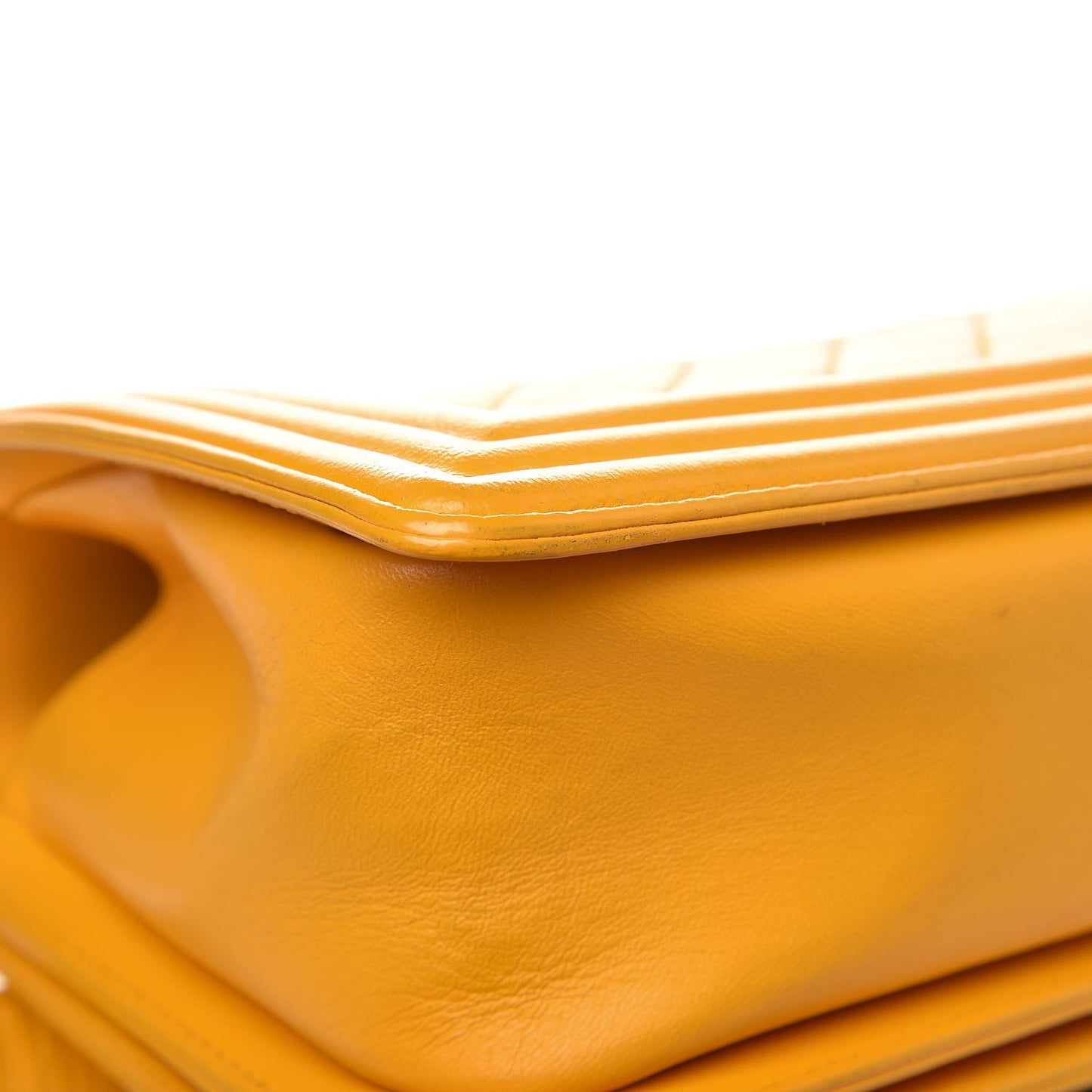 Calfskin Quilted Medium Boy Flap Yellow