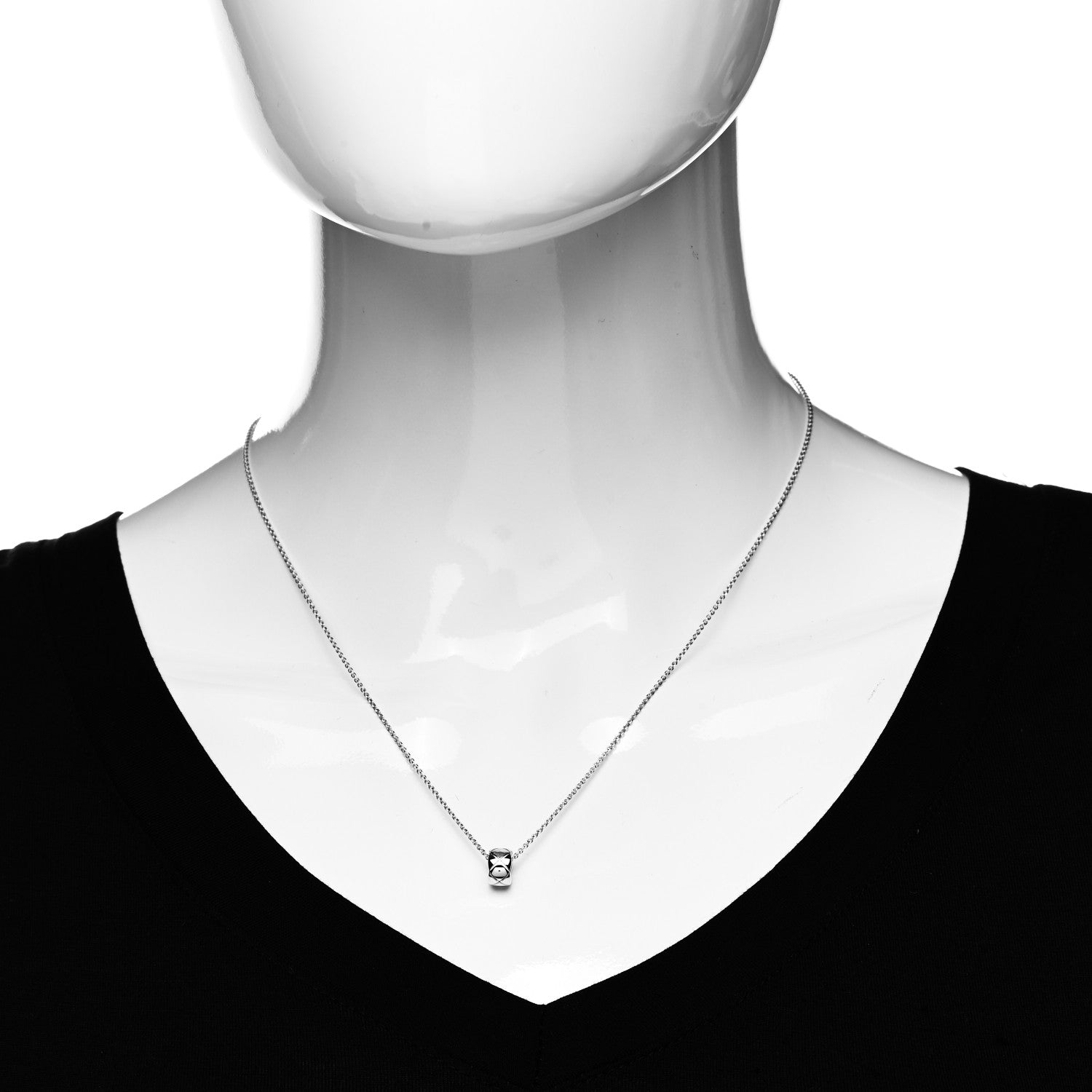 Chanel 18K White Gold Coco Crush Pendant Necklace 2 of 6