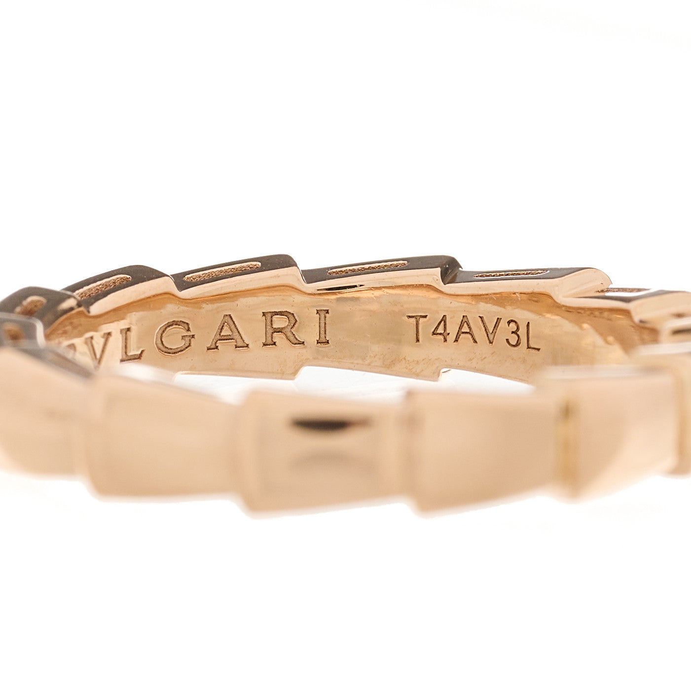 18K Rose Gold Serpenti Viper Band Ring 53 6.5