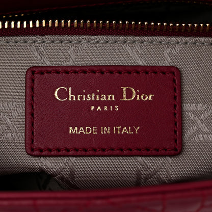Christian Dior Lambskin Cannage Small Lucky Badges My Lady Dior Scarlet Red 6 of 10