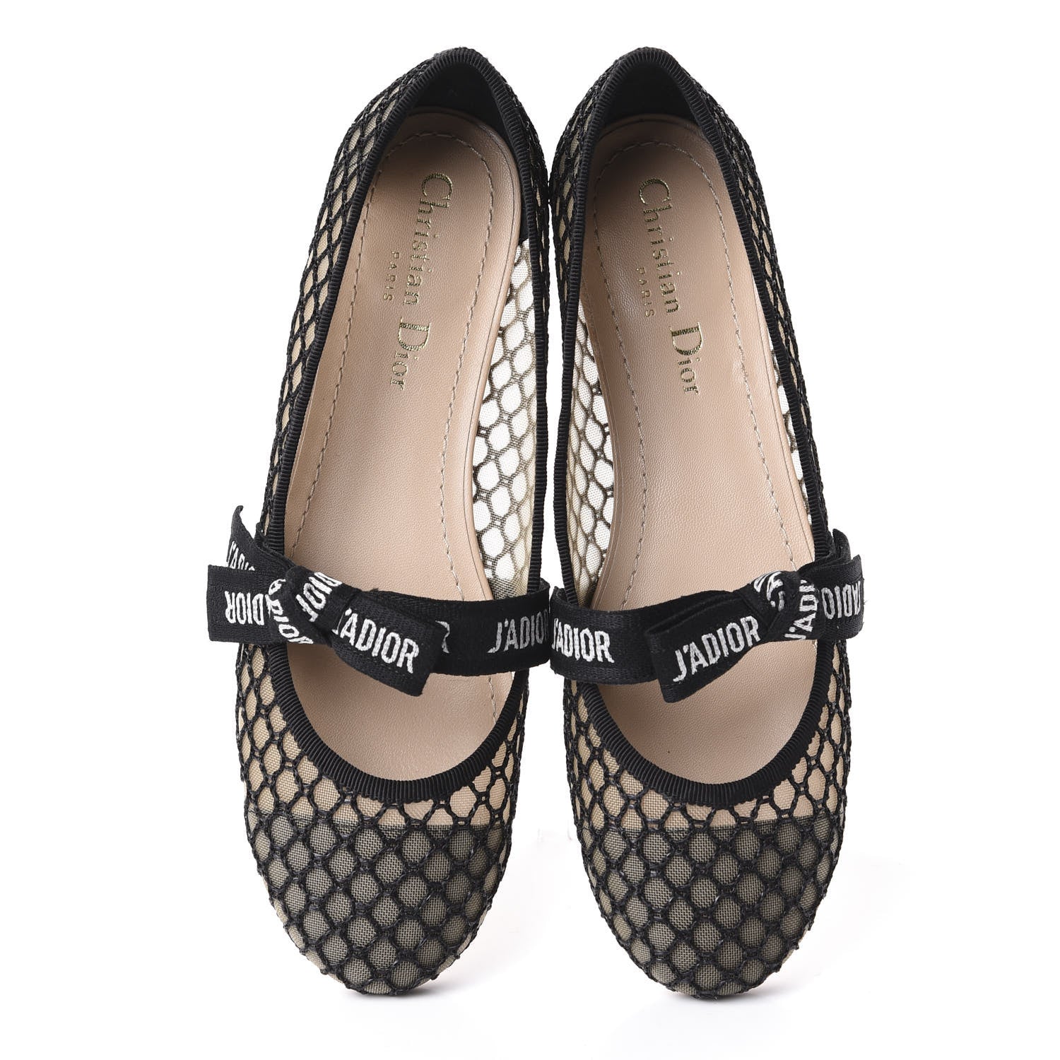 Christian Dior Resille Ribbon Miss J'Adior Ballet Flat 37 Black 5 of 10