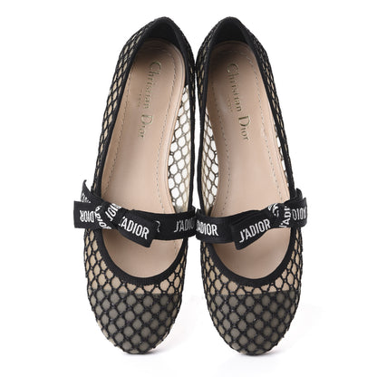 Christian Dior Resille Ribbon Miss J'Adior Ballet Flat 37 Black 5 of 10