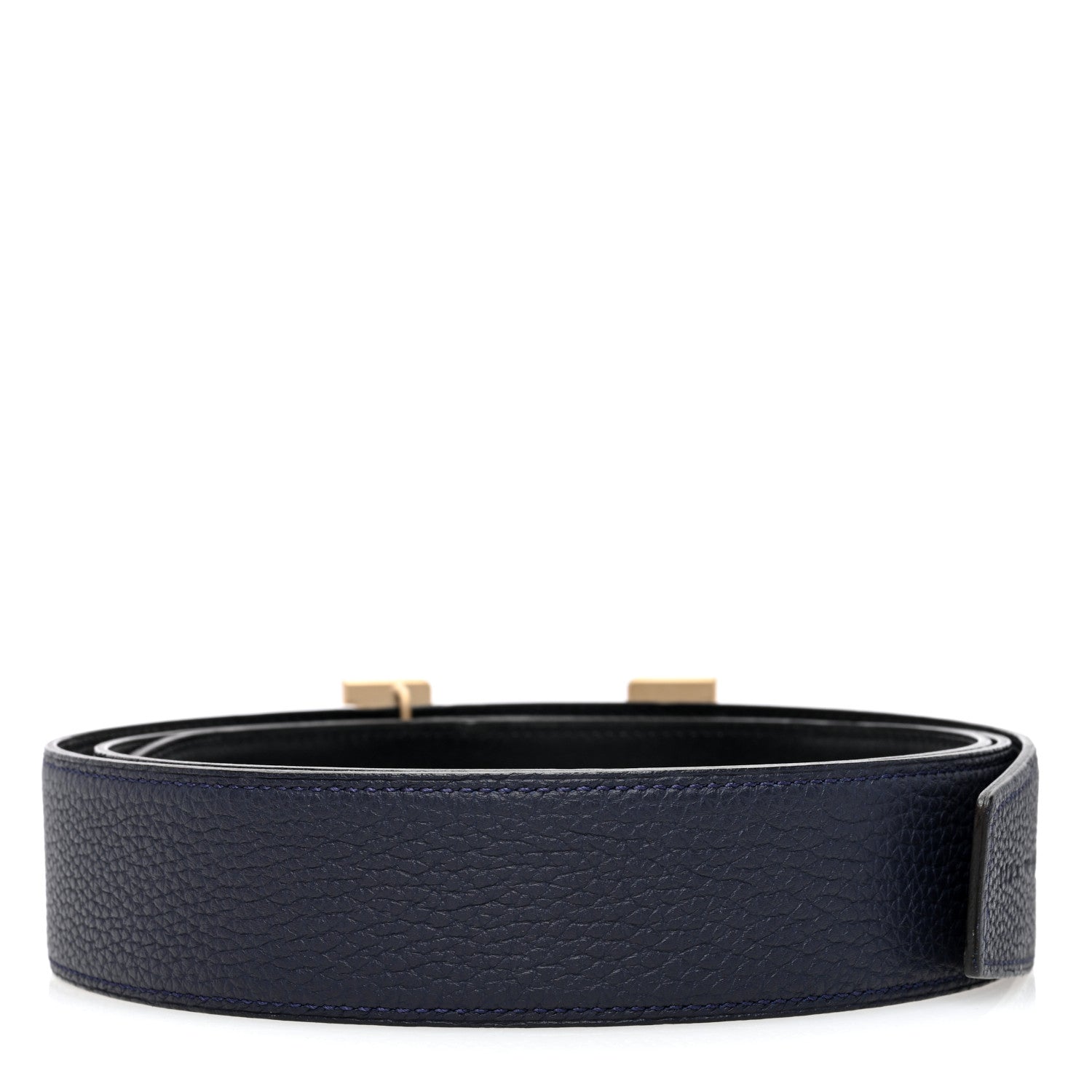 Hermes Box Togo 38mm Constance H Belt 110 44 Black Bleu Saphir 2 of 6