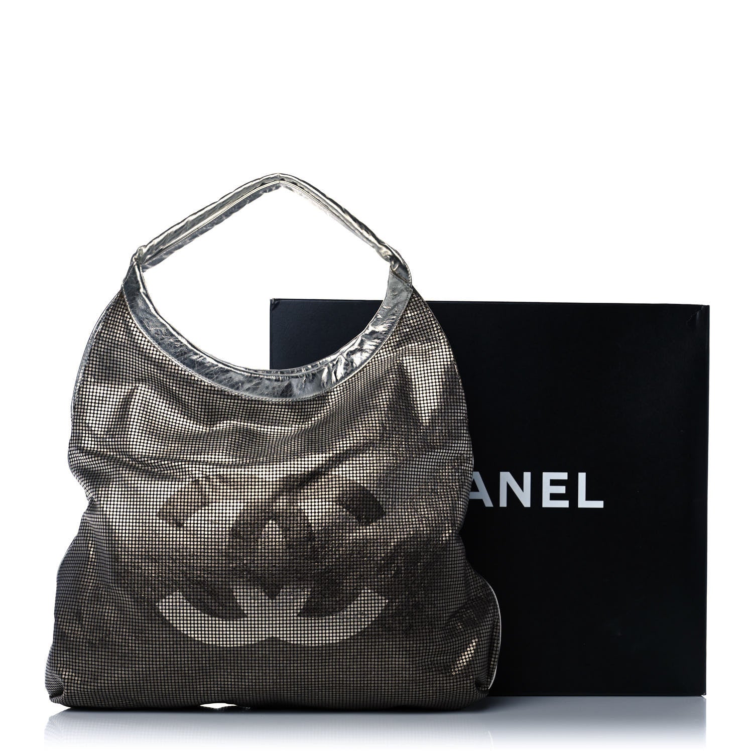Chanel Metallic Perforated Lambskin Hollywood Hobo Silver 15 of 15