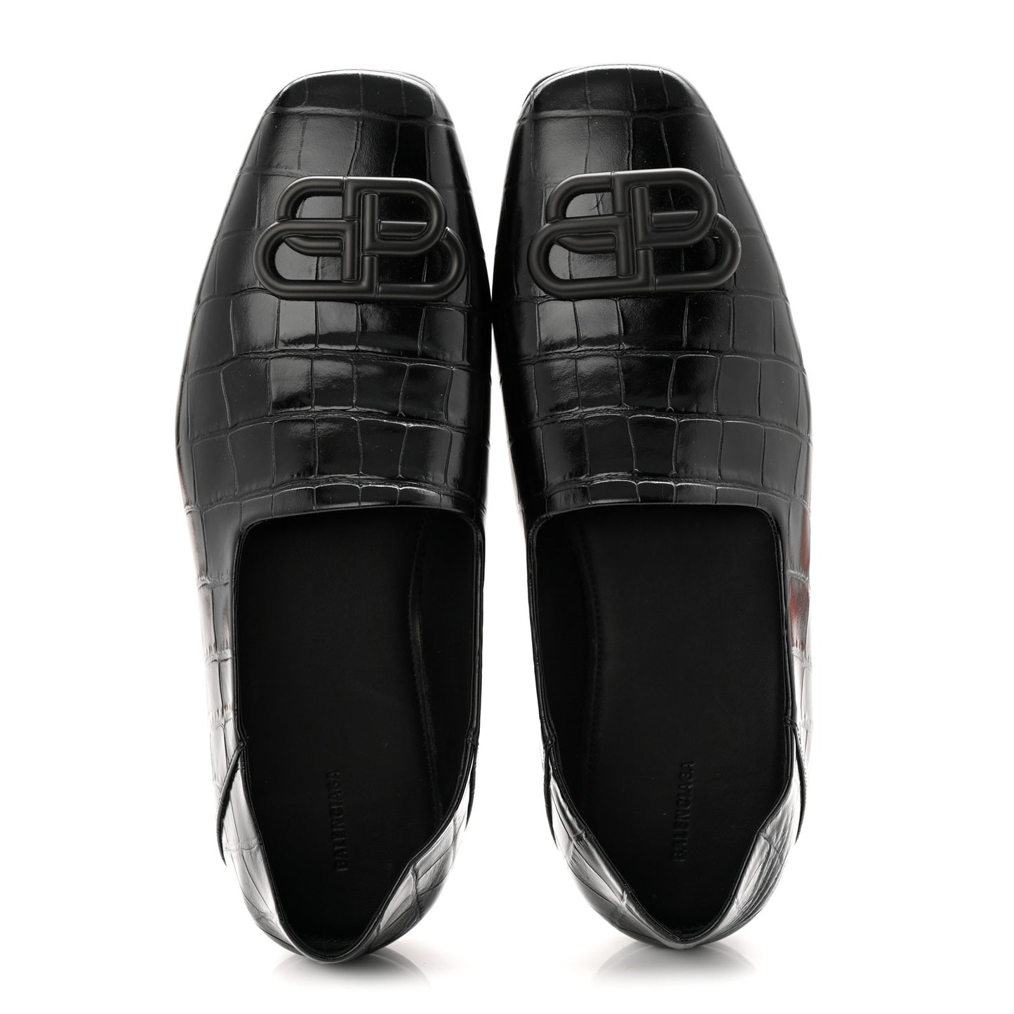 Calfskin Crocodile Embossed Cozy BB Loafer 39 Black