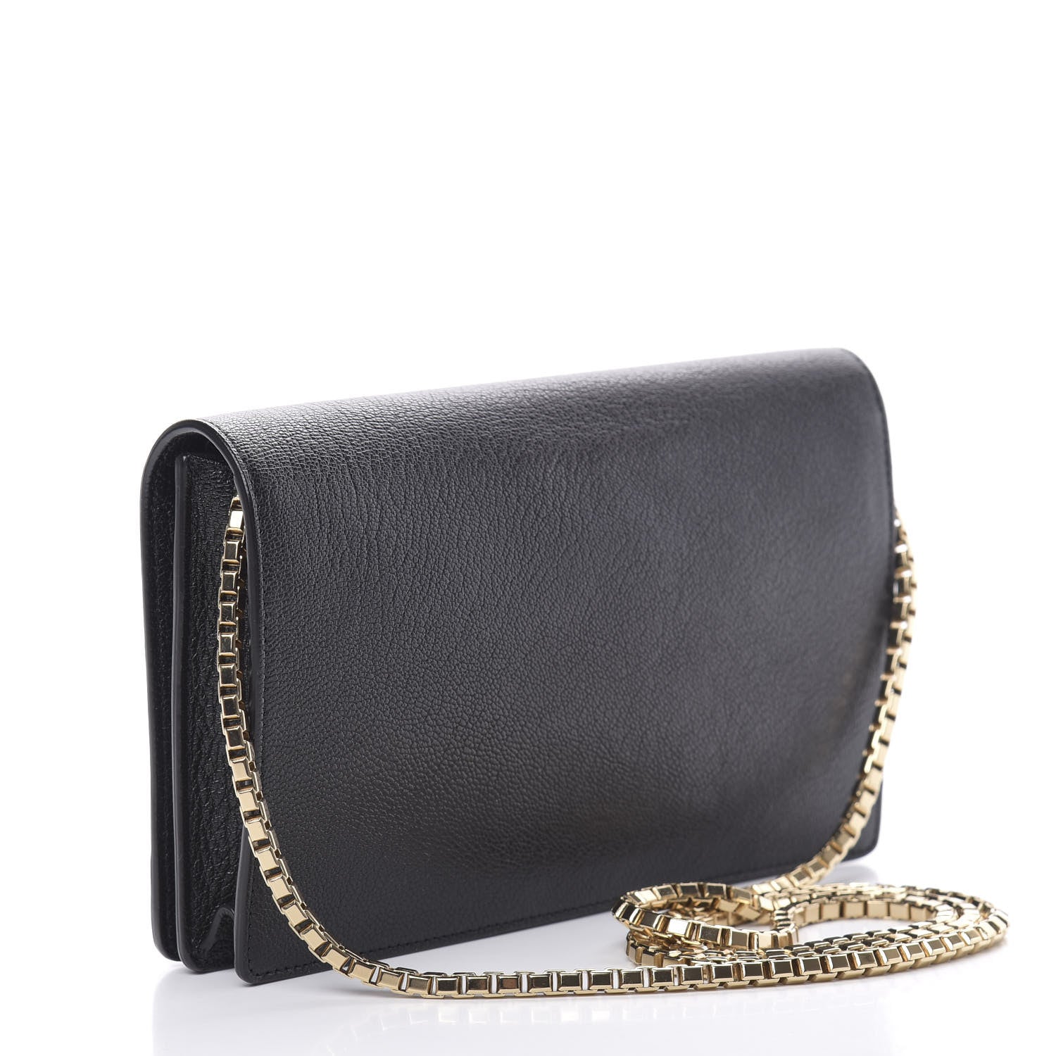 Balenciaga Chevre Gold Metallic Edge Hardware Wallet On Chain Black 3 of 10